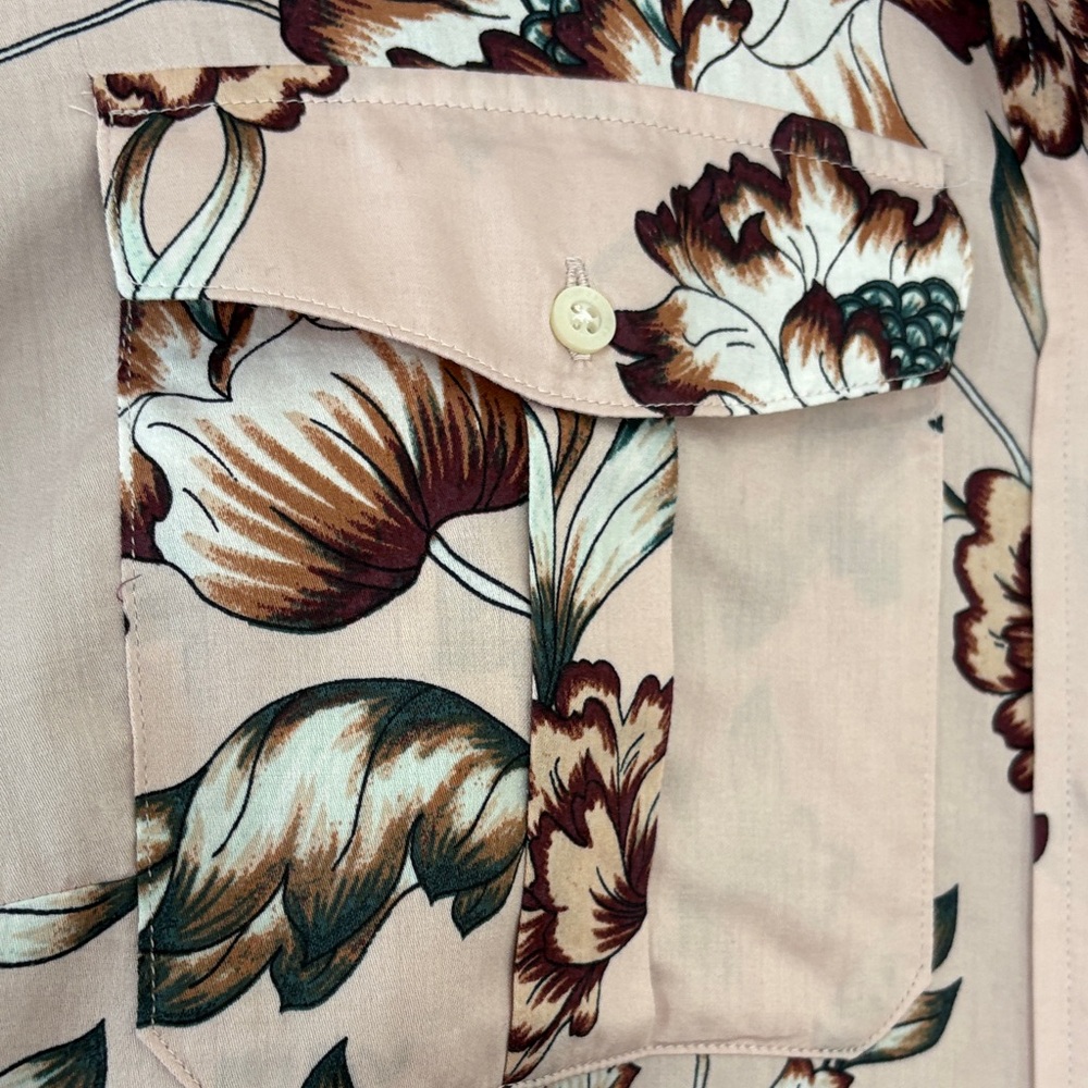 Lauren Ralph Lauren Button-Down Shirt Floral 100% Cotton Blush Pink Plus Size 1X - Picture 5 of 12
